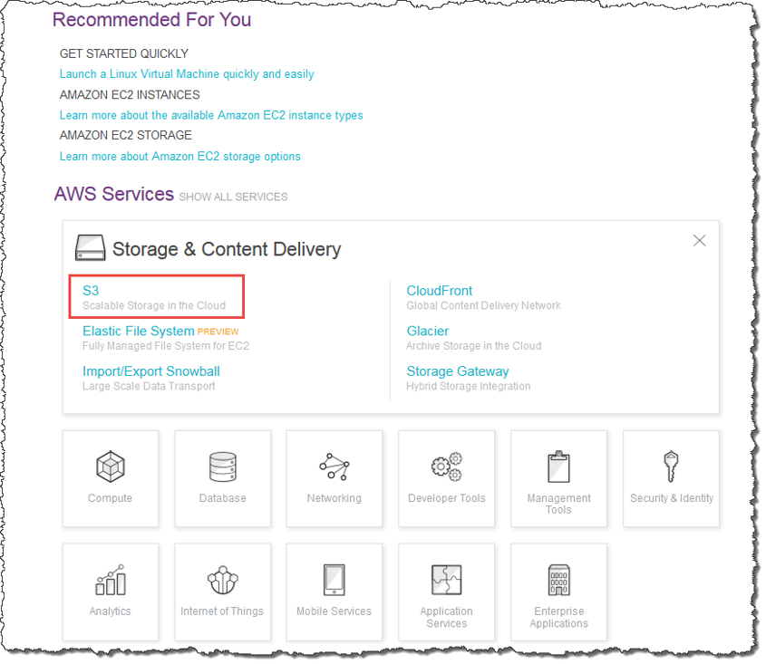 aws-console-s3-categorized